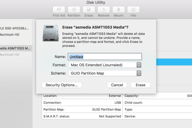 reformat usb flash drive on mac for big files